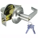 Premier Lock Heavy-Duty Satin Chrome ANSI Grade 2 Entry Door Lever Lock Set, 3-Pack Keyed Alike thumbnail 1