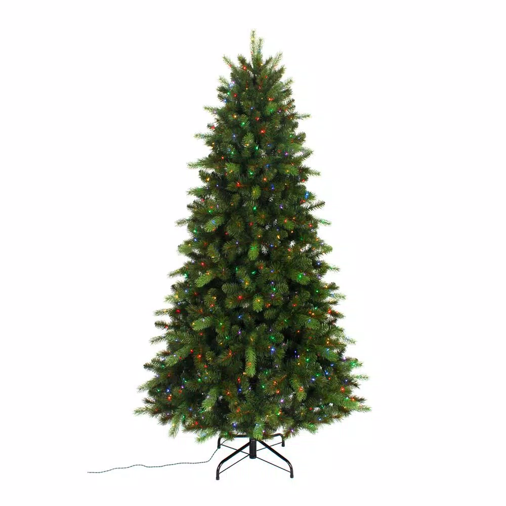 Unbranded 9 ft. Braxton Pre-Lit Color Changing Artificial Christmas Tree with 900 Micro Dot LED Lights
