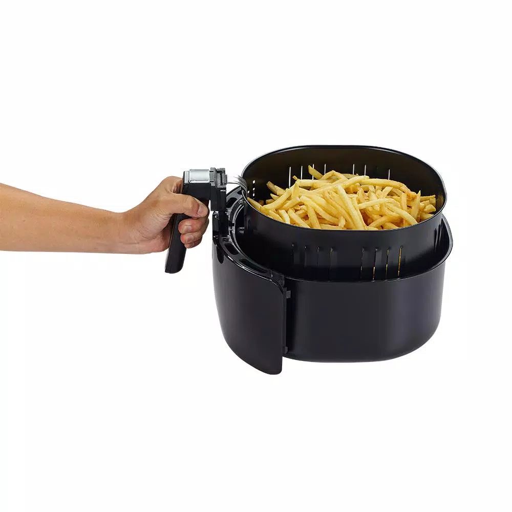 GoWISE USA 5.8 Qt. XL Electric Air Fryer, 8-in-1 Black Countertop Fryer with Recipe Book