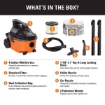 RIDGID 4 Gal. 5.0 Peak HP Portable Wet/Dry Shop Vacuum with 7 ft. Hose and Accessories thumbnail 2