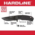 Milwaukee Hardline 3.5 in. D2 Steel Smooth Blade Folding Pocket Knife thumbnail 2