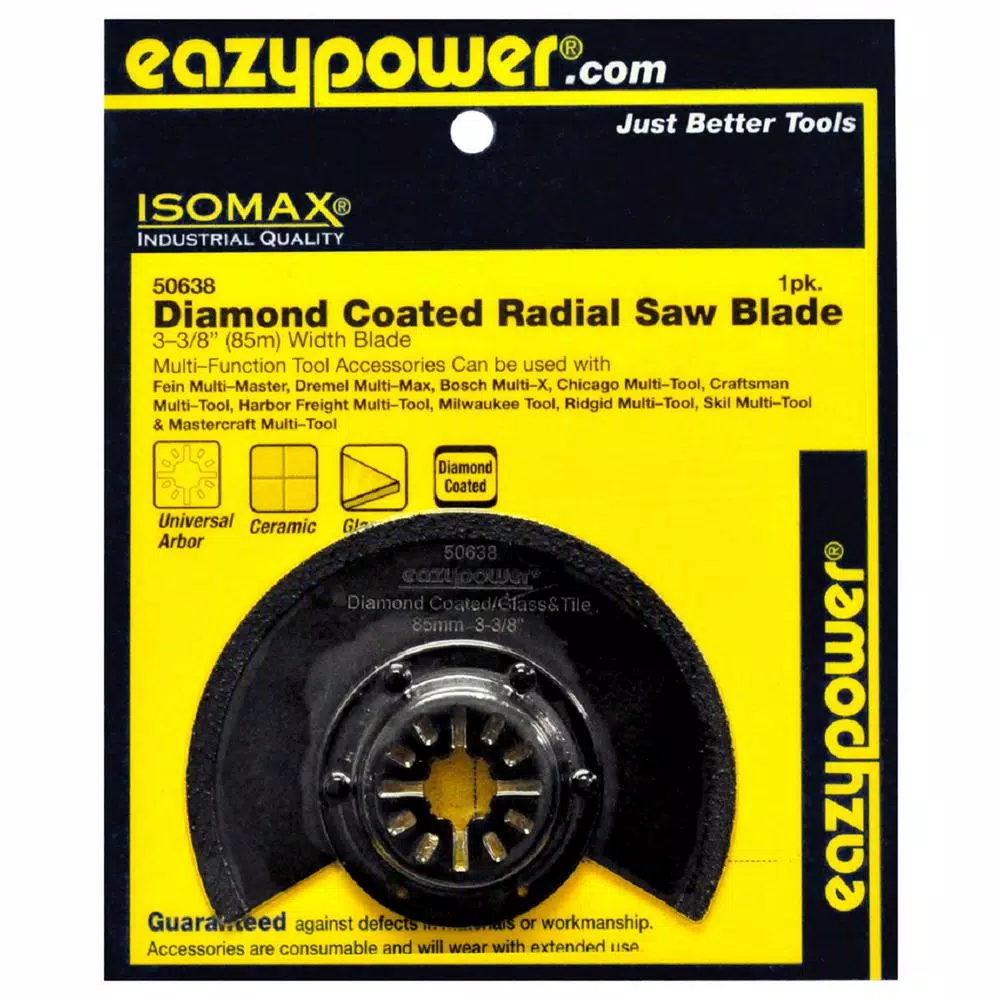 Eazypower 3-3/8 in. Diamond Coated Oscillating Radial Saw Blade for Glass and Tile