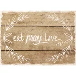 Morgan Home MHF Home Eat, Pray, Love Brown Polypropylene Placemat Set, 18 x 13 in. (4-Pack) thumbnail 1