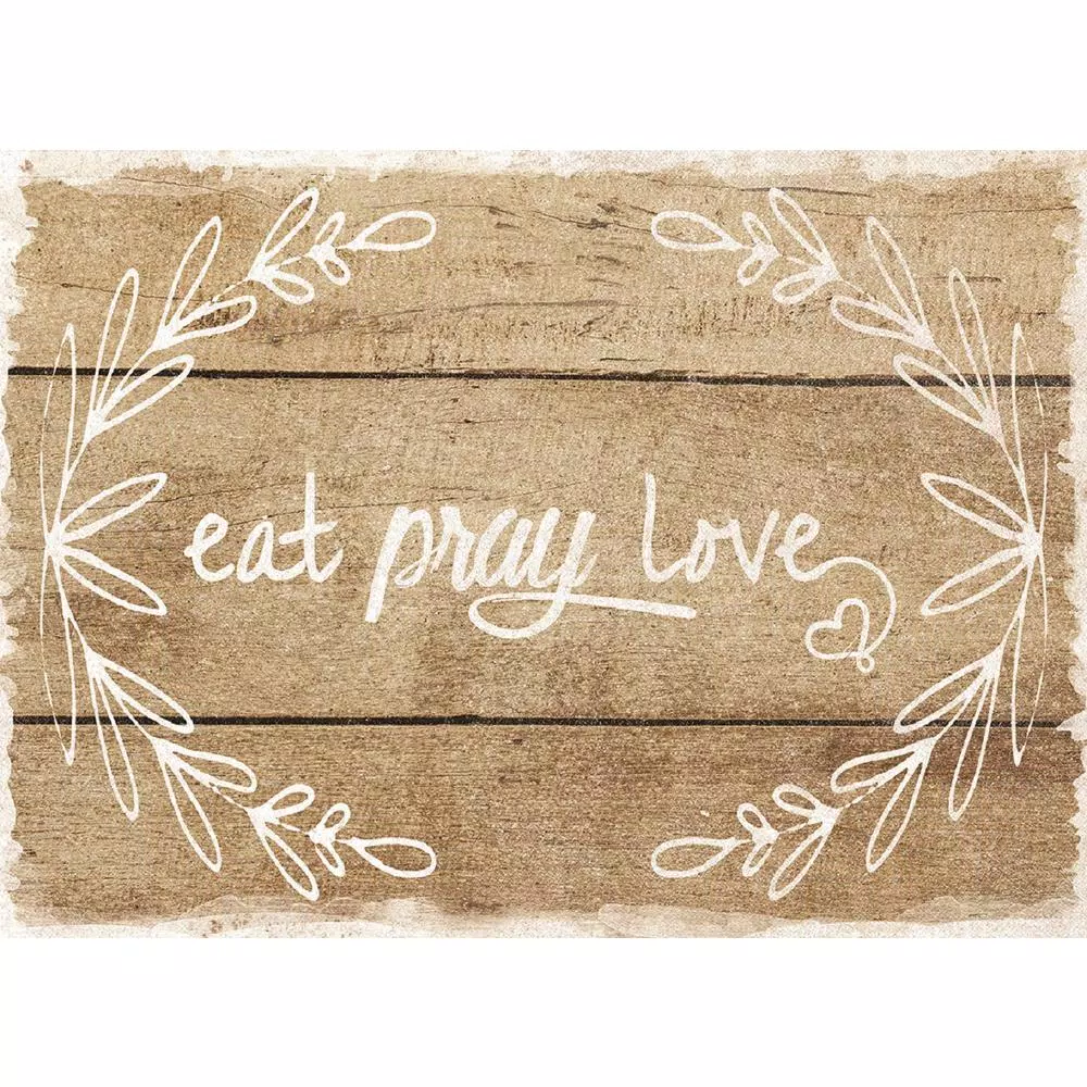 Morgan Home MHF Home Eat, Pray, Love Brown Polypropylene Placemat Set, 18 x 13 in. (4-Pack)