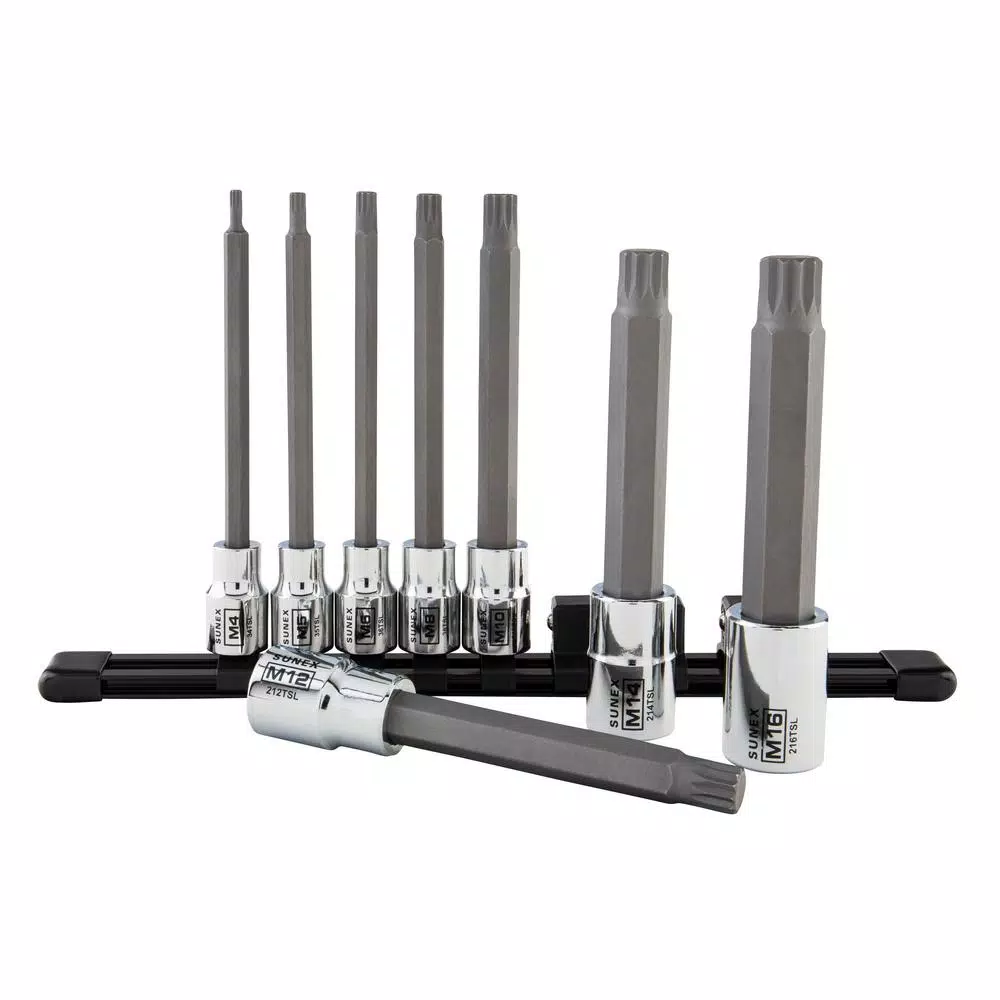 SUNEX TOOLS Sunex 9138HS 8-Piece Triple Square Bit Socket Set with Aluminum Rail