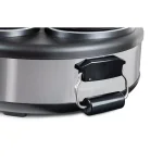 HomeCraft Triple 1.5 qt. Stainless Steel Slow Cooker Buffet Server with 3 Ceramic Pots thumbnail 4