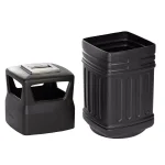 Alpine Industries 16 Gal. Black Commercial Trash Can with Dome Ashtray Lid thumbnail 4