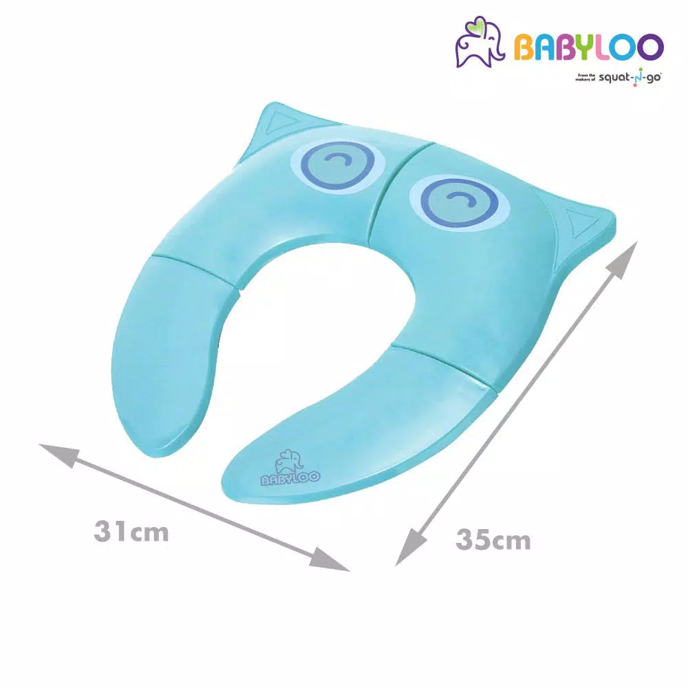 Babyloo Blue Owl Folding Toilet Seat with Travel Bag for Toddlers