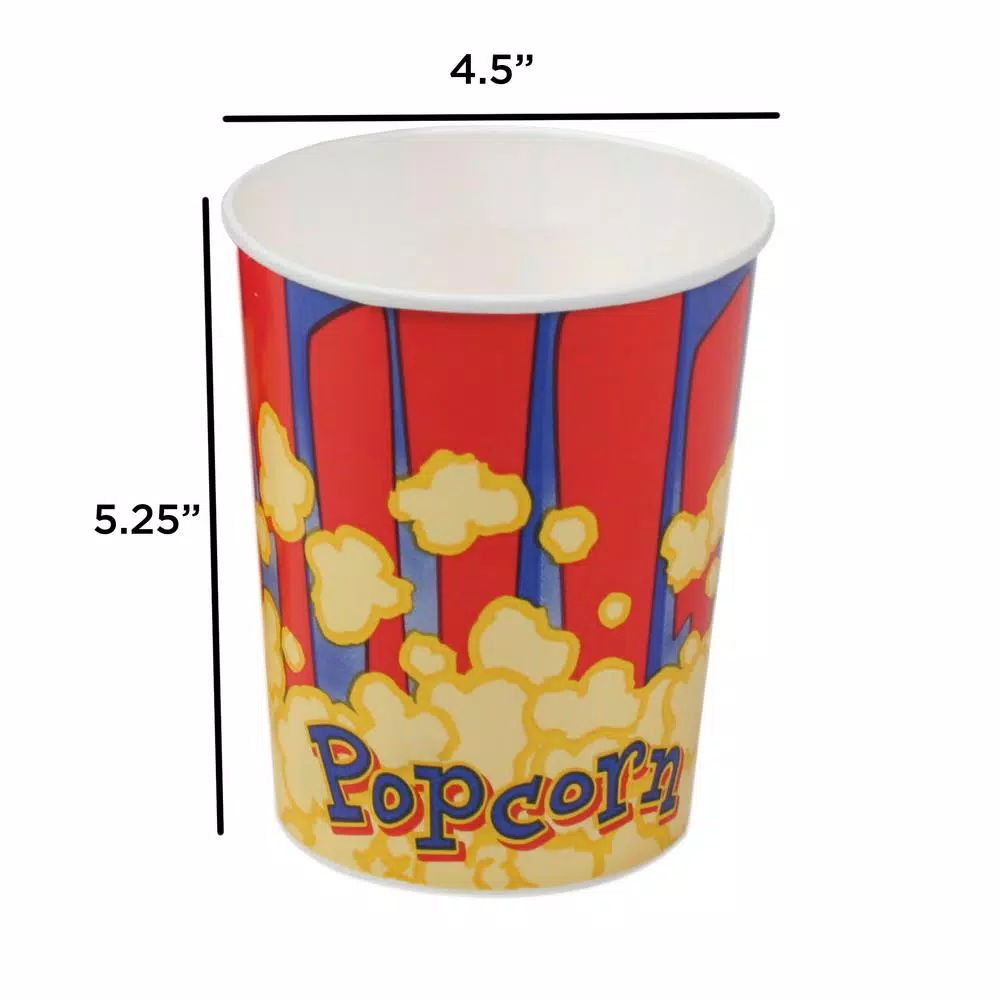 Great Northern 32 oz. Movie Theater Popcorn Buckets, 50-Count Pack
