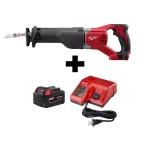 Milwaukee M18 18V Cordless Reciprocating Saw Kit with 5.0 Ah Battery and Charger thumbnail 1