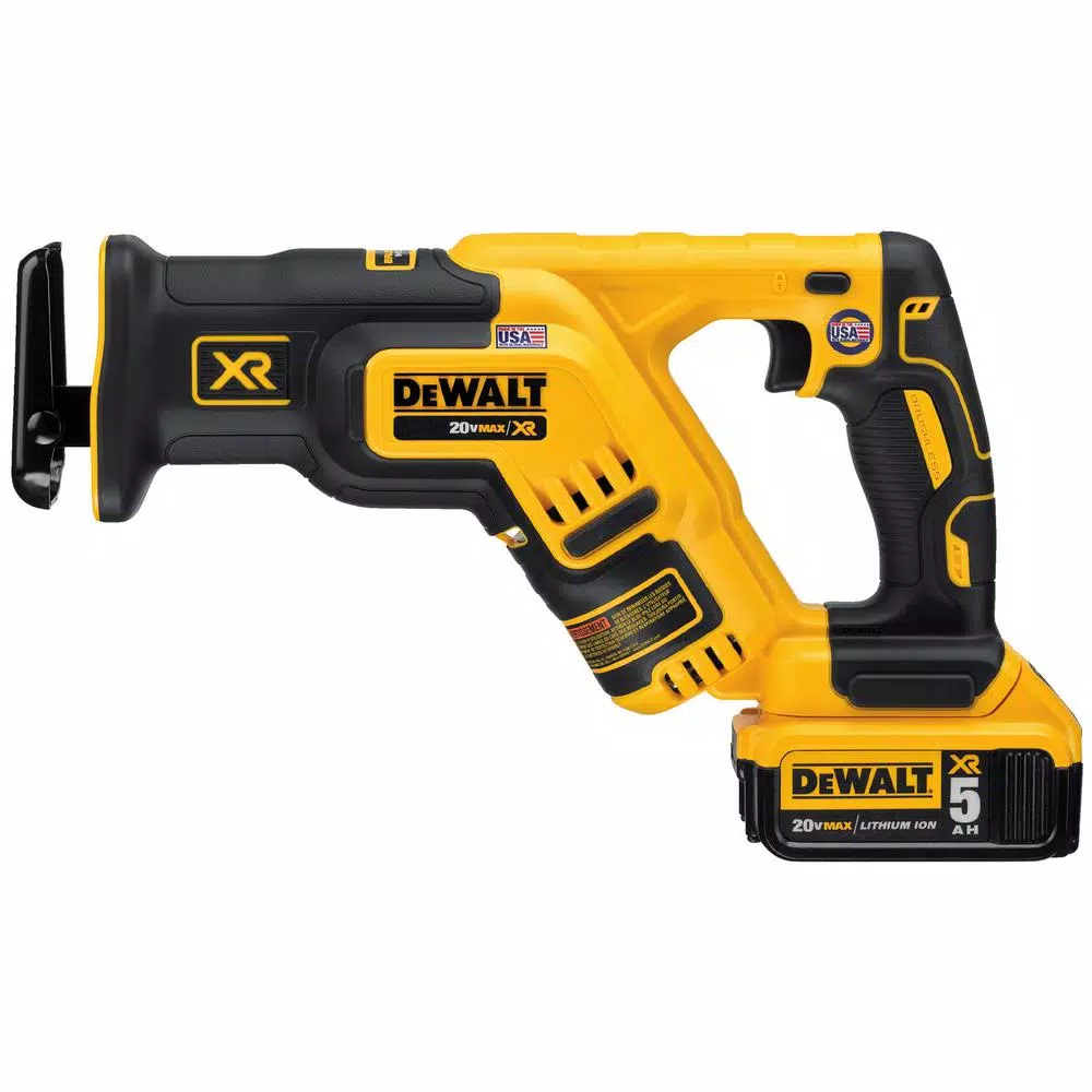 DEWALT 20V MAX XR Cordless Brushless Compact Reciprocating Saw Kit with (2) 5.0 Ah Batteries & Charger