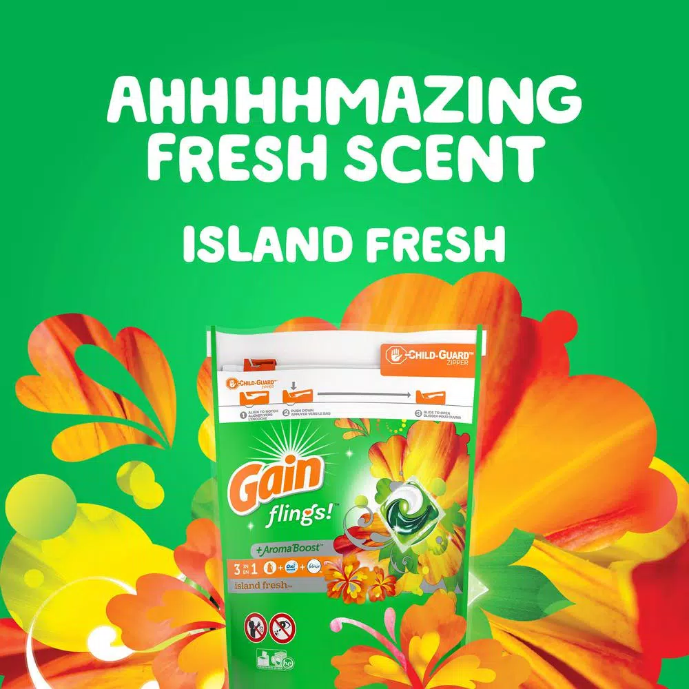 Gain Flings Island Fresh Scent Laundry Detergent Pods, 16-Count