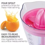Ovente 34 oz. Electric Citrus Juicer, 25W Motor, Pink thumbnail 5