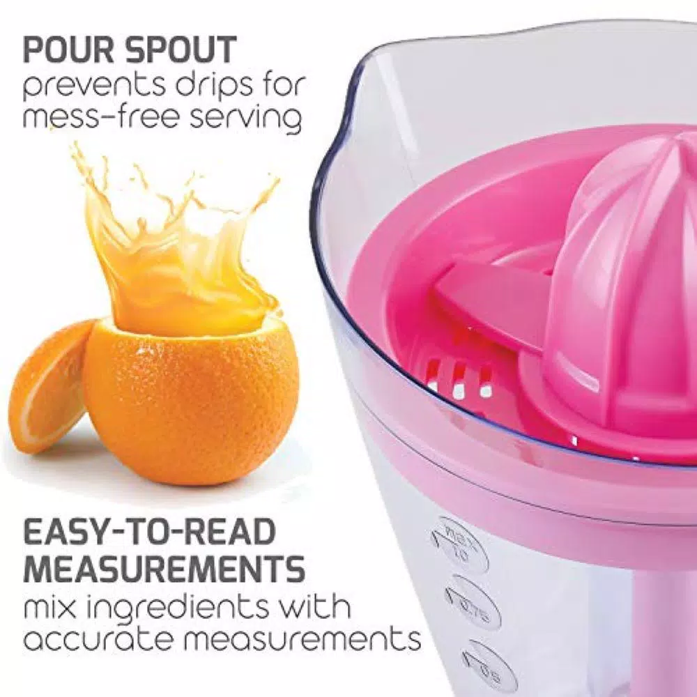 Ovente 34 oz. Electric Citrus Juicer, 25W Motor, Pink