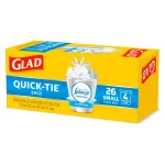 Glad OdorShield Quick-Tie Small Trash Bags, 4 Gal, Fresh Clean Scent, 26 Count thumbnail 3
