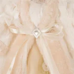 Glitzhome 12 in. White Faux Fur Angel Christmas Tree Topper Figurine thumbnail 2