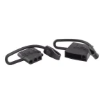 CURT 4-Way Flat Connector Dust Cover Set - Black Rubber Trailer Plug and Socket Covers thumbnail 5