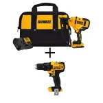 DEWALT 20V MAX 16-Gauge Cordless Angled Nailer Kit with Bonus DCD780B Compact Drill/Driver thumbnail 1