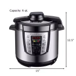 Classic Cuisine 4-in-1 Multi-Function 6 Qt. Silver Electric Pressure Cooker thumbnail 2