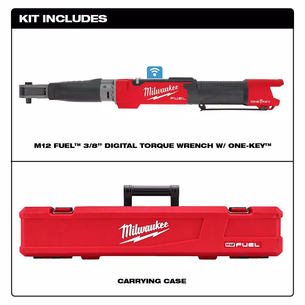 Milwaukee M12 FUEL 3/8 in. Digital Torque Wrench with ONE-KEY, 12V Cordless Brushless (Tool-Only)