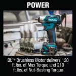 Makita 12V Max CXT Brushless 3/8 in. Square Drive Impact Wrench Kit (2.0 Ah) thumbnail 8