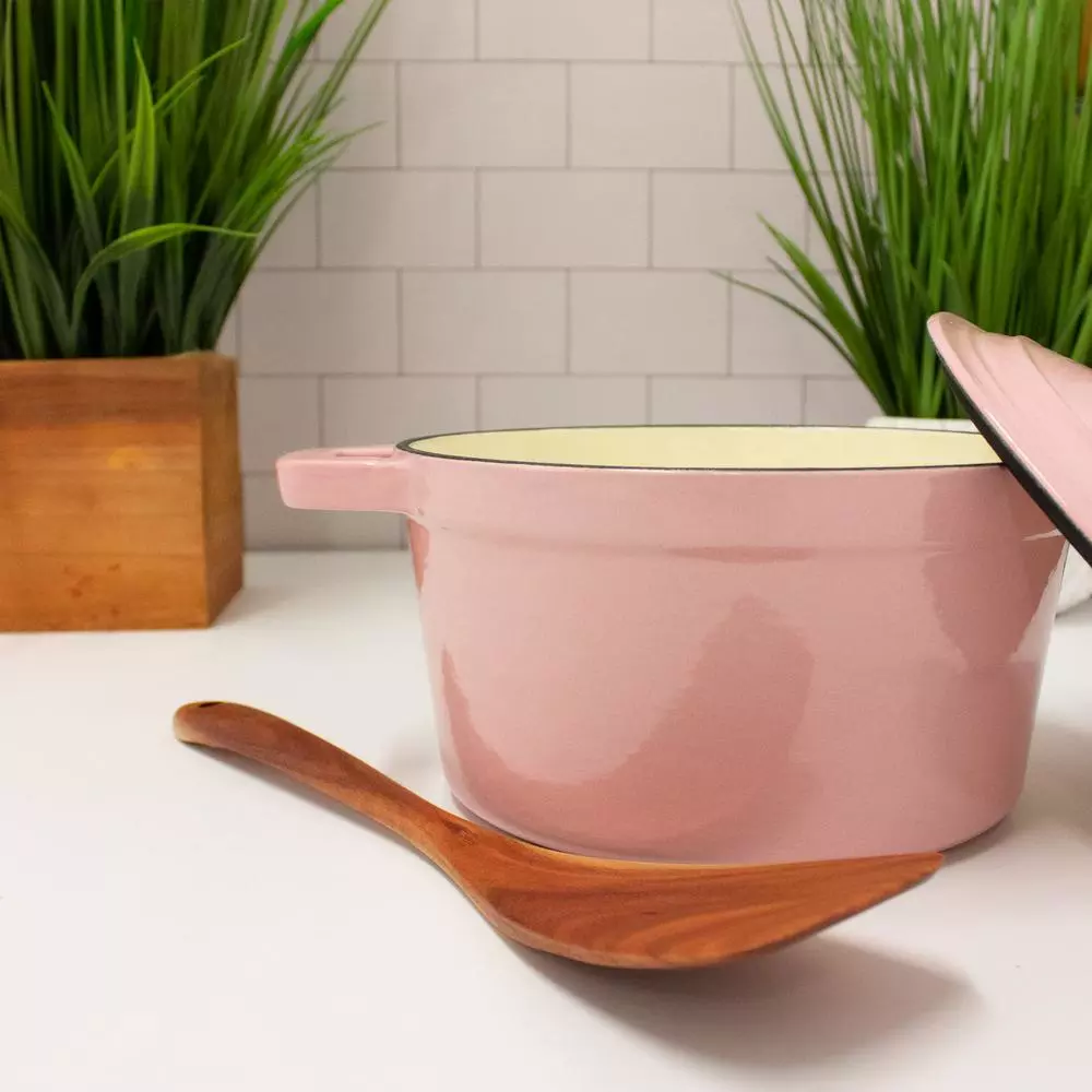 BergHOFF Neo 3 qt. Round Cast Iron Dutch Oven with Lid, Pink