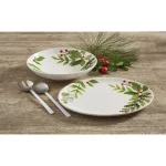 Split P Winterberry Ceramic Botanical Pattern Serving Platter, 15.5 in. thumbnail 3
