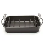 BergHOFF EarthChef 13 in. Carbon Steel Non-Stick Roaster Pan with Rack, 7 qt. thumbnail 1