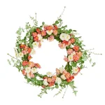 Worth Imports 22 in. Pastel Flower Silk Wreath - Peach, Cream and Coral Spring Decor thumbnail 1