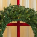 Home Accents Holiday 30 in. Mayfield Pre-Lit LED Artificial Balsam Fir Christmas Wreath with 35 Warm White Micro Dot Lights thumbnail 5