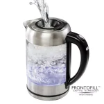 Ovente KG612S 1.7L Glass Electric Kettle, 1500W Silver Stainless Steel with Blue LED Light thumbnail 1