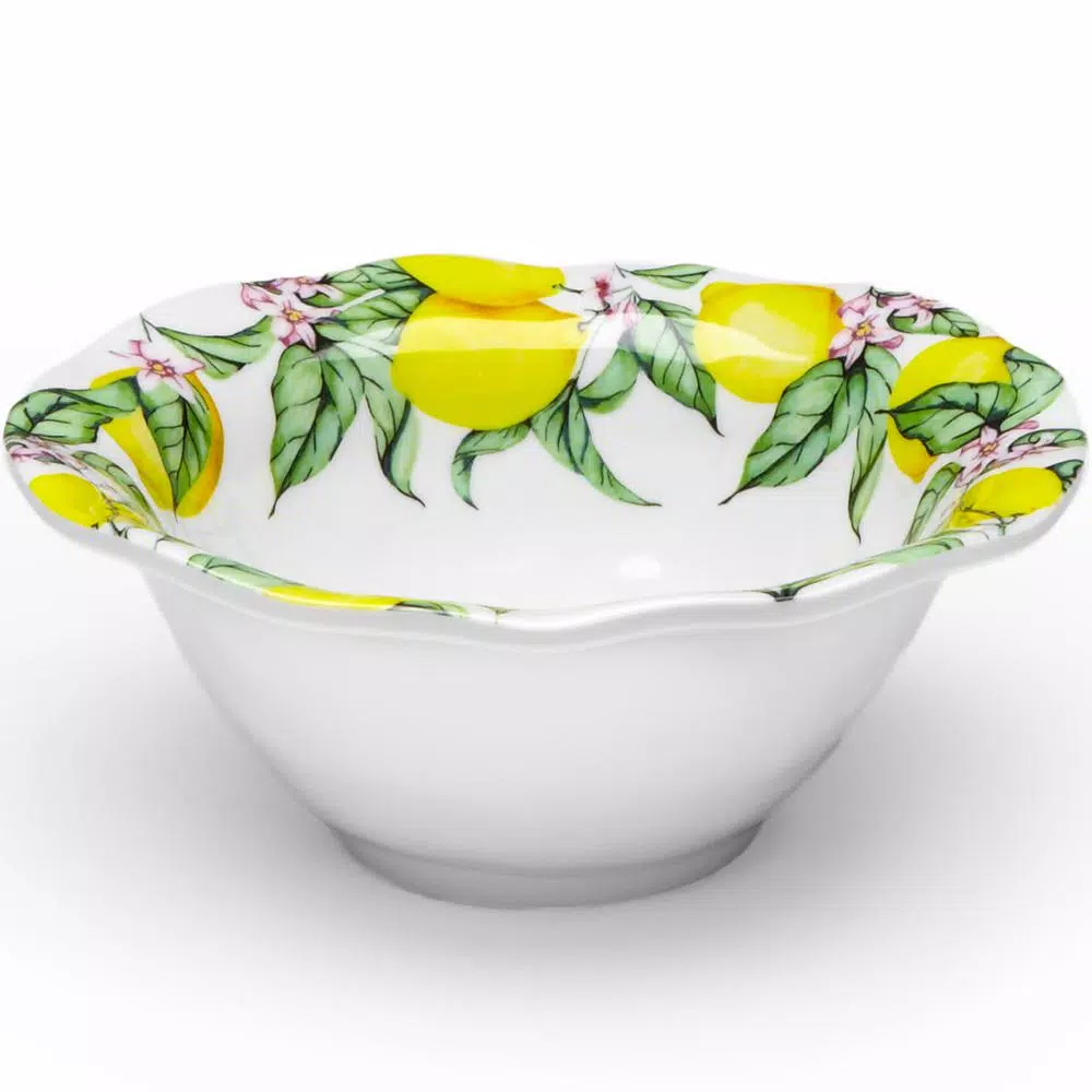 Q Squared Limonata 4-Piece Yellow Melamine Dip Bowl Set, Shatterproof Serving Bowls