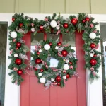 Village Lighting Company 30 in. Pre-Lit LED Nordic Red and White Christmas Wreath with Remote thumbnail 3