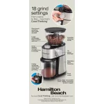 Hamilton Beach 16 oz Stainless Steel Burr Coffee Grinder with 18 Grind Settings thumbnail 5