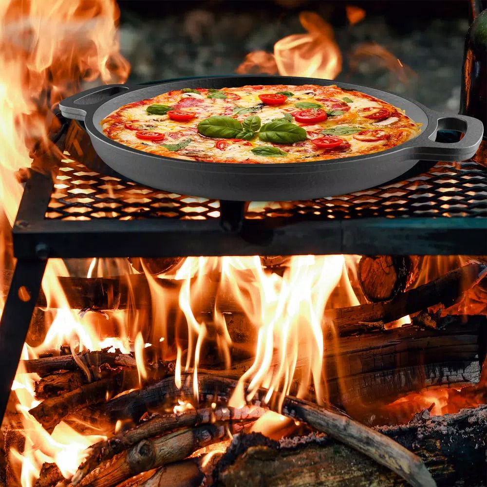 Classic Cuisine 13.25 in. Pre-Seasoned Cast Iron Pizza Pan