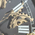 Yosemite Home Decor Yosemite Home Paris II Gear Wall Clock - Industrial Black and Gold Round Analog Clock thumbnail 5