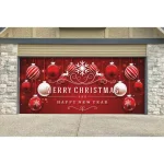 My Door Decor Red Ornaments in Snow Christmas Garage Door Mural, 7 ft. x 16 ft. thumbnail 2