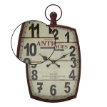 LITTON LANE 33 in. x 19 in. Antique Reproduction Style Wall Clock - Rustic Distressed Red & White thumbnail 3