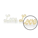 LITTON LANE Modern Gold and Silver Aluminum "Love" Letter Cut-Outs, Set of 2 thumbnail 3