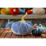 Flora Bunda 8-Piece Halloween Mini Pumpkin Decor Set - Black, Silver, and White Plastic Pumpkins thumbnail 3