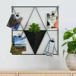 WallPops Matte Black Triangle Metal Grid Wall Organizer with Pocket and Clips thumbnail 2