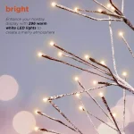 Alpine Corporation 6ft Frosty Flocked Brown Artificial Christmas Tree with Warm White LED Lights thumbnail 5
