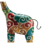 LITTON LANE Stylized Giraffe Metal Sculpture - 73" Tall Multi-Colored Glazed Iron Statuary thumbnail 3