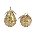 LITTON LANE Modern Reflections Gold and Silver Glass Mosaic Apple and Pear Decor Set of 2 thumbnail 2