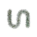 Home Accents Holiday 9 ft. Pre-Lit Flocked Frasier Fir LED Garland with Timer thumbnail 1