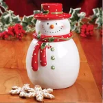 Gibson Home Jolly Plenitude Snowman Stoneware Cookie Jar, 7.5 in. thumbnail 2