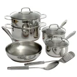 Oster Cuisine Kellerton 10-Piece Stainless Steel Cookware Set with Copper Accents thumbnail 3