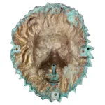Design Toscano 13 in. Florentine Lion Head Bronze Wall Fountain with Verdigris Patina thumbnail 2