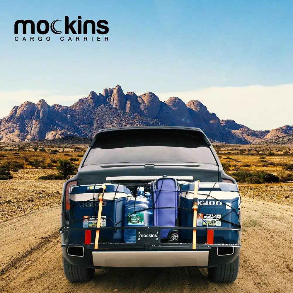 Mockins 500 lb. Capacity Hitch Mount Cargo Carrier Set with Waterproof Bag and Straps