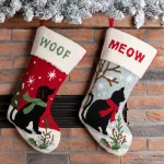 Glitzhome 21 in. Hooked Cat and Dog Christmas Stockings, 2-Pack thumbnail 8